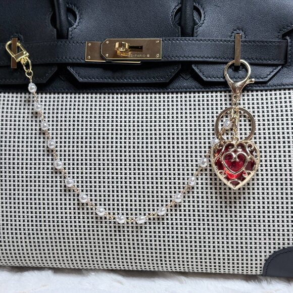 Valentine Red Filigree heart Bag Charm - Picture 7 of 8